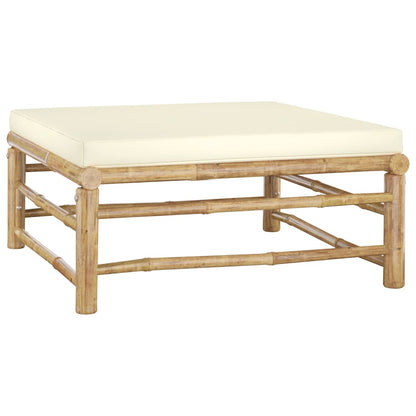 Set Divani da Giardino 3 pz con Cuscini Bianco Crema in BambÃƒÂ¹