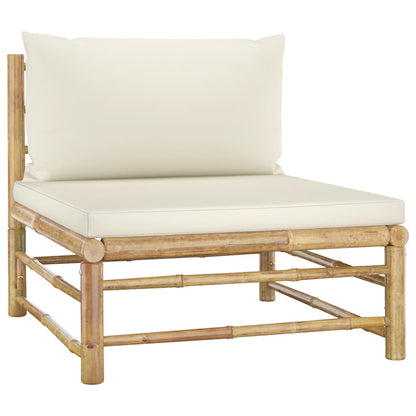 Set Divani da Giardino 2 pz con Cuscini Bianco Crema in BambÃ¹