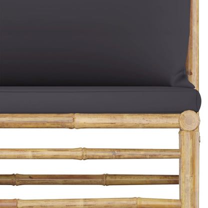 Set Divani da Giardino 3 pz con Cuscini Grigio Scuro in BambÃƒÂ¹