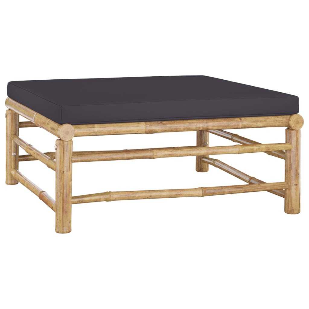 Set Divani da Giardino 3 pz con Cuscini Grigio Scuro in BambÃƒÂ¹