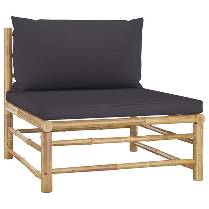 Set Divani da Giardino 2 pz con Cuscini Grigio Scuro in BambÃ¹