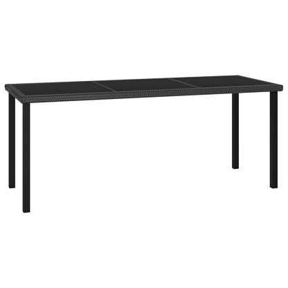 Tavolo da Pranzo da Giardino Nero 180x70x73 cm in Polyrattan