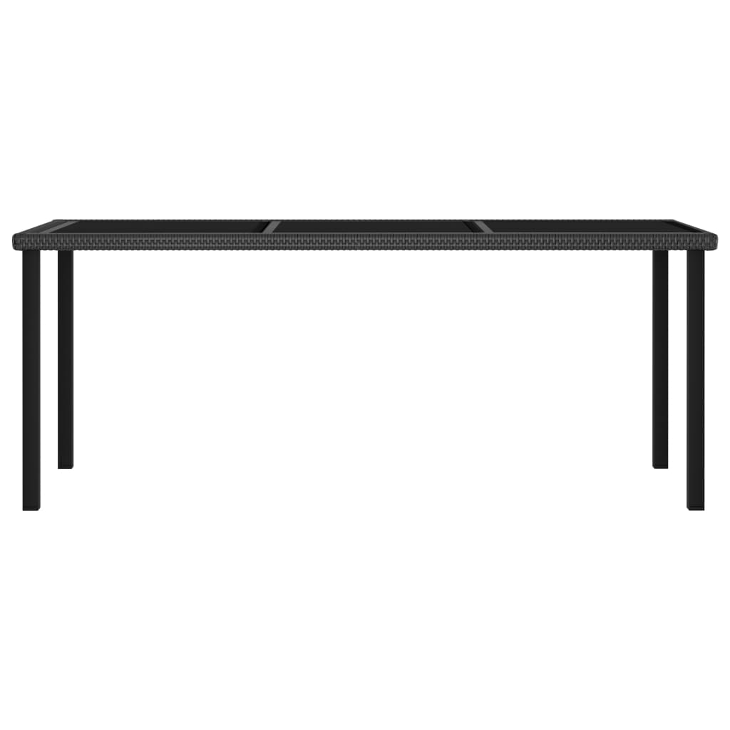 Tavolo da Pranzo da Giardino Nero 180x70x73 cm in Polyrattan