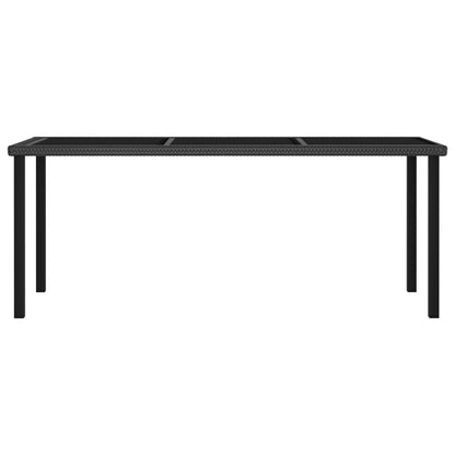 Tavolo da Pranzo da Giardino Nero 180x70x73 cm in Polyrattan