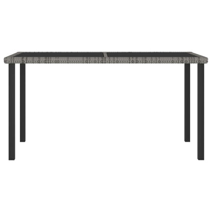 Tavolo da Pranzo da Giardino Grigio 140x70x73 cm in Polyrattan