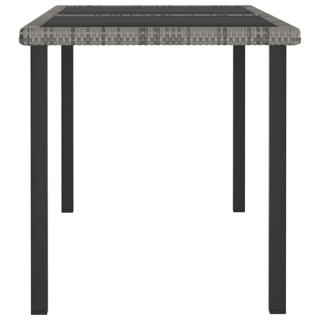 Tavolo da Pranzo da Giardino Grigio 140x70x73 cm in Polyrattan