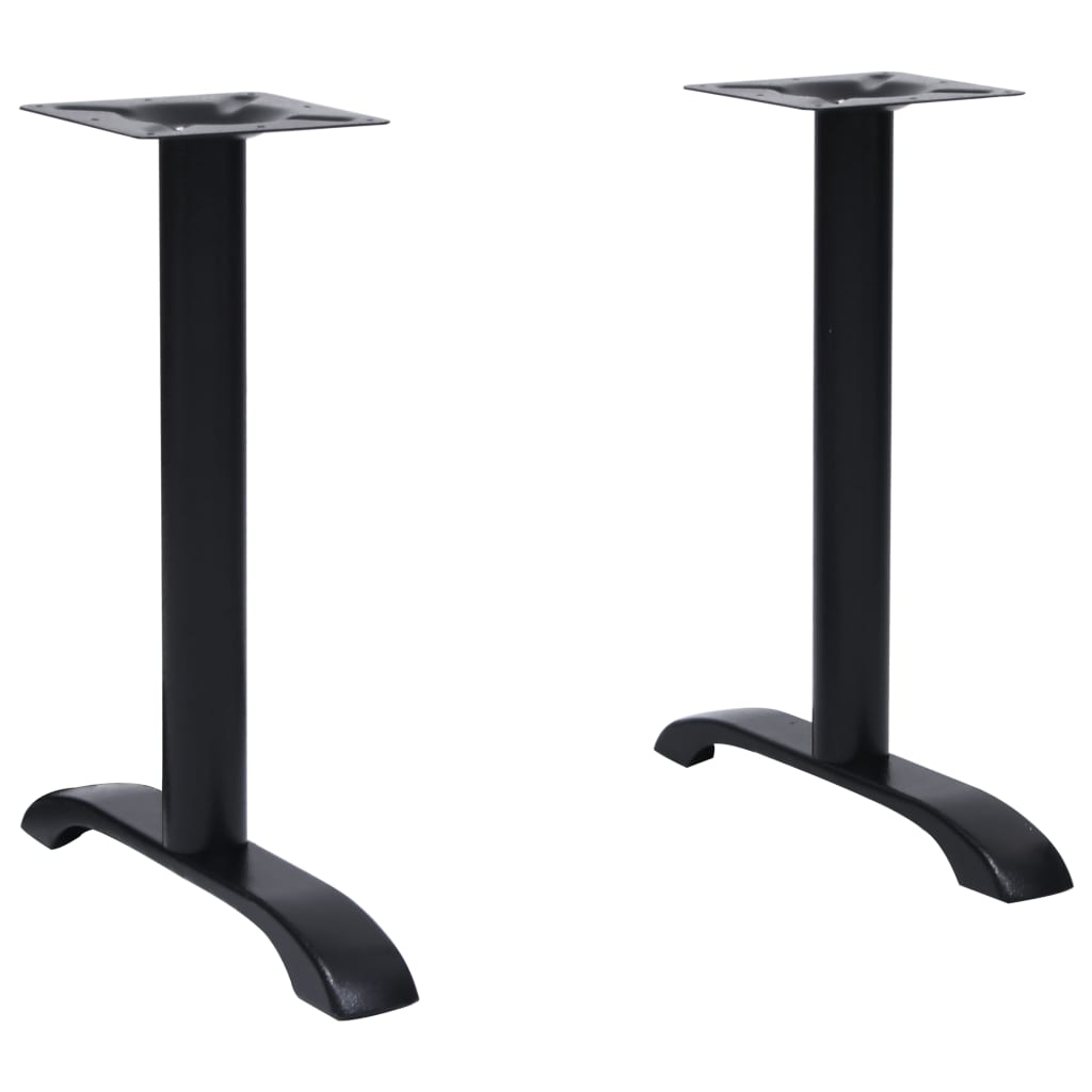 Gambe per Tavolino da BistrÃ² 2 pz Nero 61x8x72 cm in Ghisa
