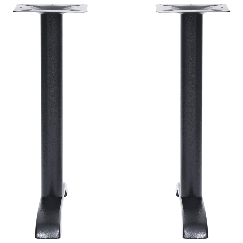 Gambe per Tavolino da BistrÃ² 2 pz Nero 61x8x72 cm in Ghisa
