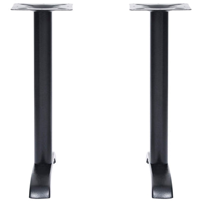 Gambe per Tavolino da BistrÃ² 2 pz Nero 61x8x72 cm in Ghisa