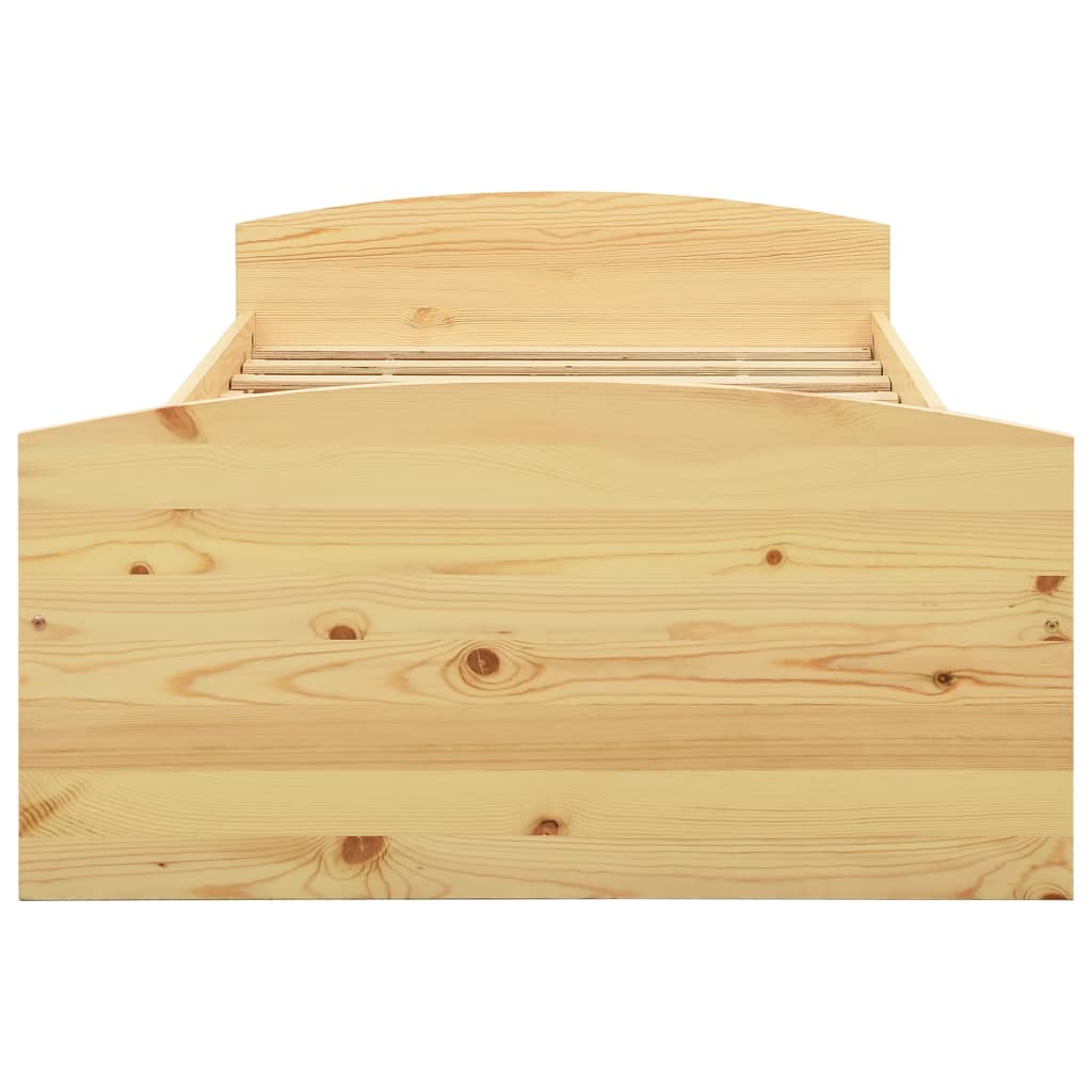 Giroletto con 2 Cassetti in Legno Massello di Pino 90x200 cm