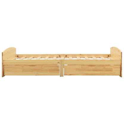 Giroletto con 2 Cassetti in Legno Massello di Pino 90x200 cm