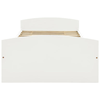 Giroletto con 2 Cassetti Bianco in Legno di Pino 90x200 cm