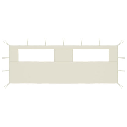 Parete per Gazebo con Finestre 6x2 m Crema