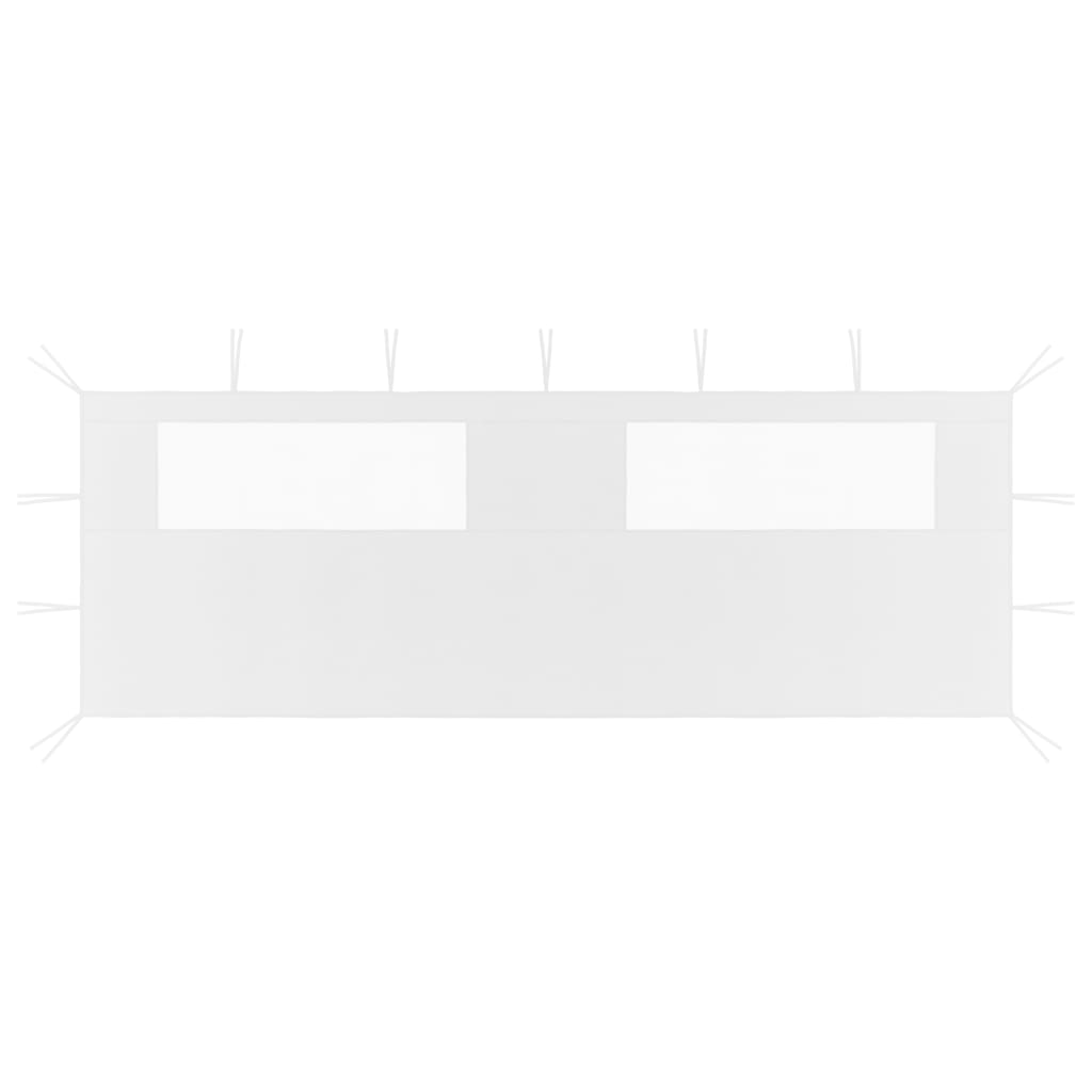 Parete per Gazebo con Finestre 6x2 m Bianca
