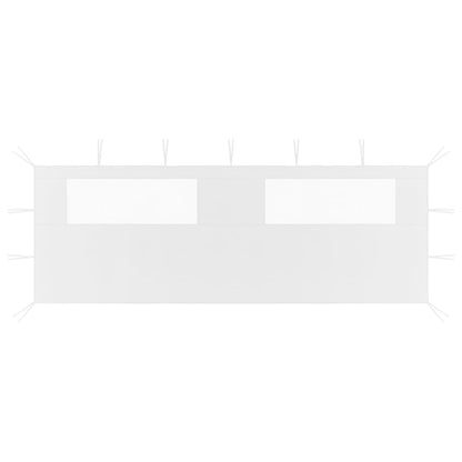 Parete per Gazebo con Finestre 6x2 m Bianca