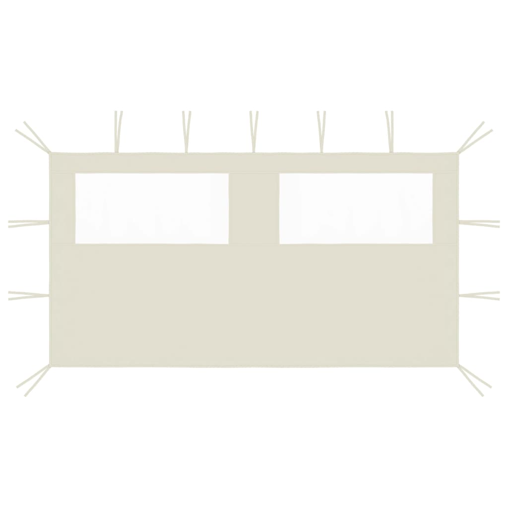Parete per Gazebo con Finestre 4x2 m Crema