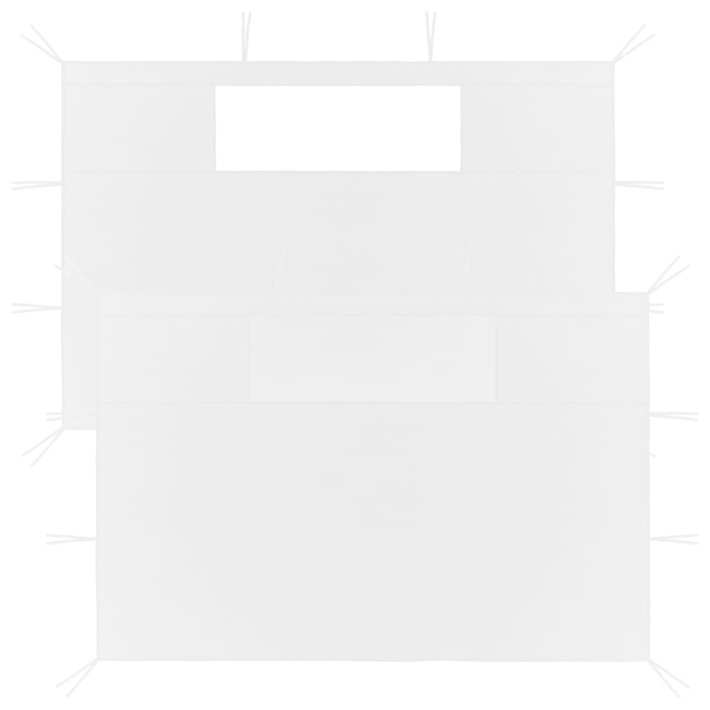 Pareti con Finestre per Gazebo 2 pz 4x2,1 m Bianche 70 g/m²