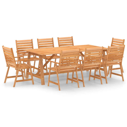 Set Pranzo da Giardino 9 pz in Legno Massello di Acacia