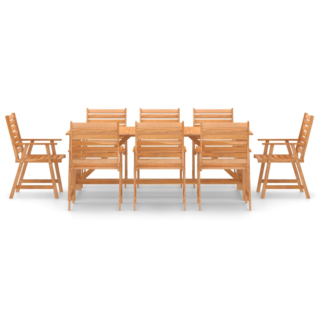 Set Pranzo da Giardino 9 pz in Legno Massello di Acacia