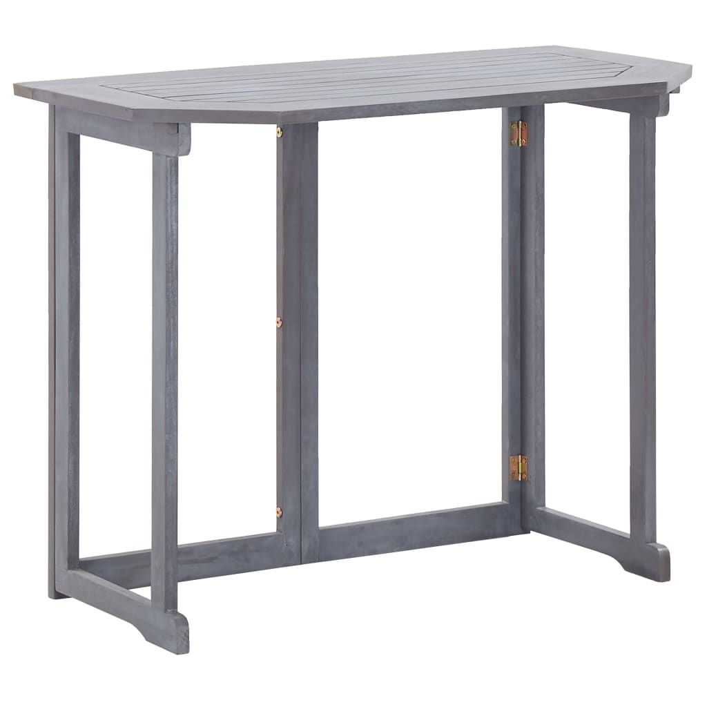 Set da Bistrot 2 pz in Legno Massello di Acacia Grigio