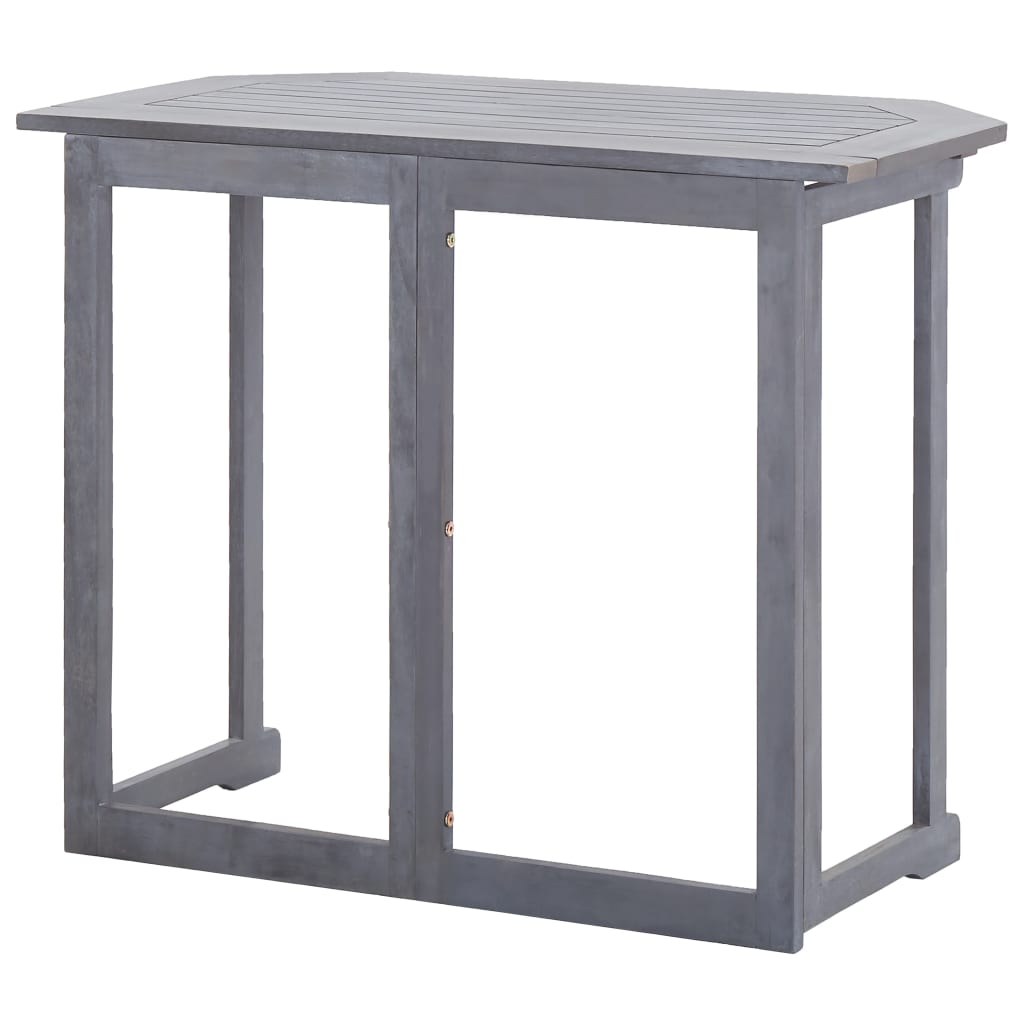 Set da Bistrot 2 pz in Legno Massello di Acacia Grigio