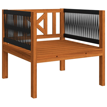 Set da giardino 6 pezzi con cuscini in legno crema, acacia e corda