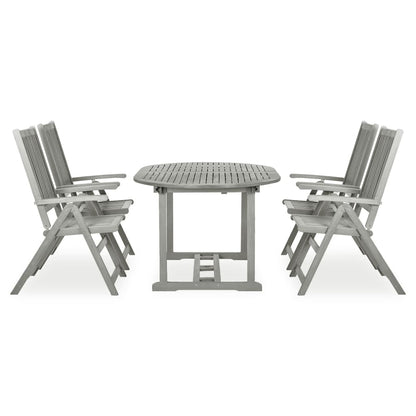 Set Pranzo da Giardino 5 pz in Legno Massello di Acacia Grigio