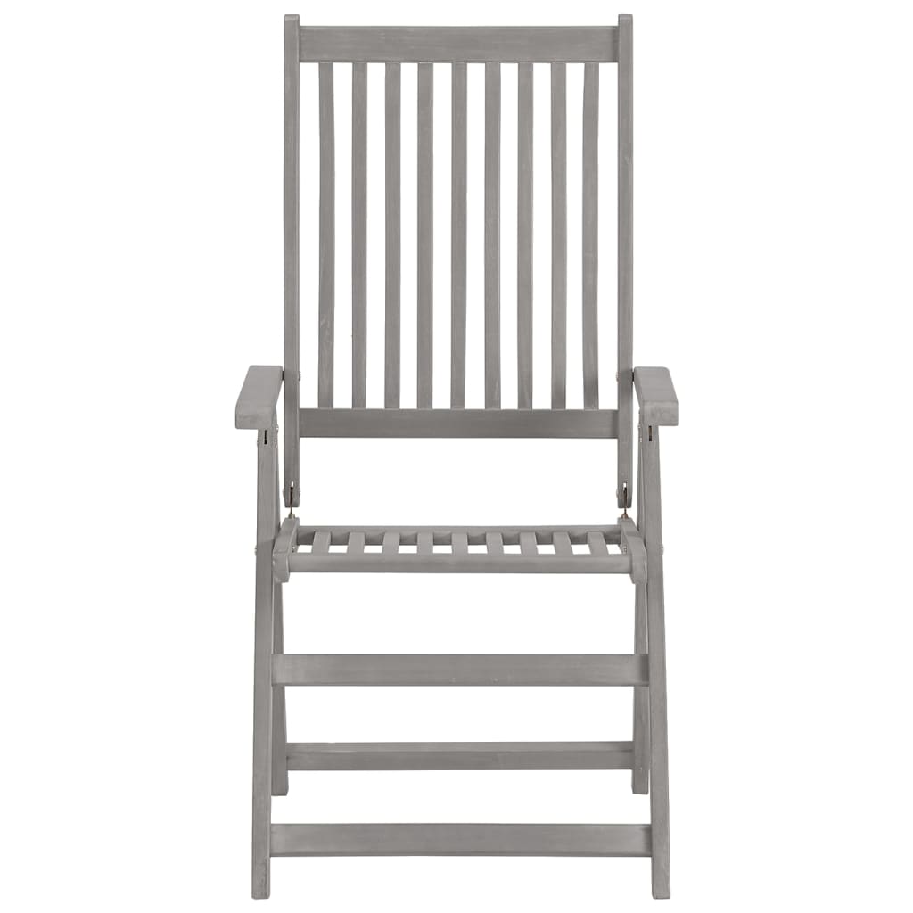 Set Pranzo da Giardino 5 pz in Legno Massello di Acacia Grigio