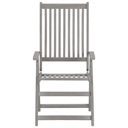 Set Pranzo da Giardino 5 pz in Legno Massello di Acacia Grigio