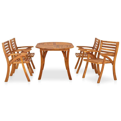 Set da pranzo da giardino 5 pz 150x90 cm in legno massello di acacia