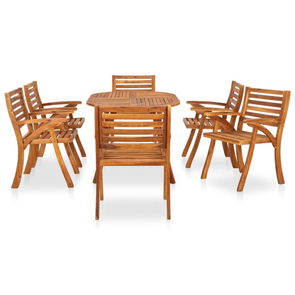 Set da pranzo da giardino 7 pz 150x90 cm in legno massello di acacia