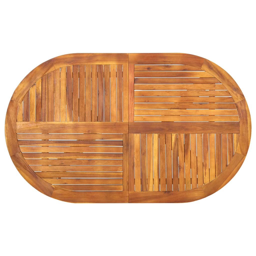 Set da pranzo da giardino 7 pz 150x90 cm in legno massello di acacia