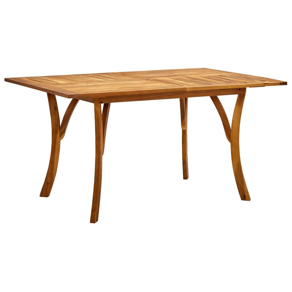 Set da pranzo da giardino 7 pz 150x90 cm in legno massello di acacia
