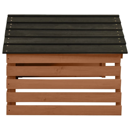 Casetta per Tosaerba Robotizzato Nero Marrone 78x74x54 cm Abete