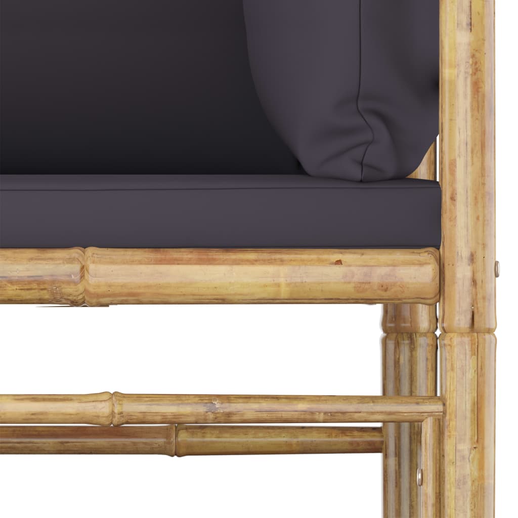 Set Divani da Giardino 4 pz con Cuscini Grigio Scuro in BambÃƒÂ¹