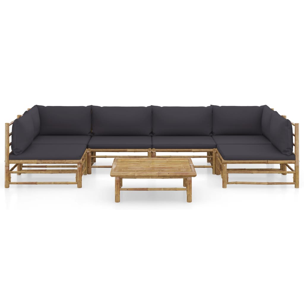 Set Salotto da Giardino 7pz con Cuscini Grigio Scuro BambÃƒÂ¹
