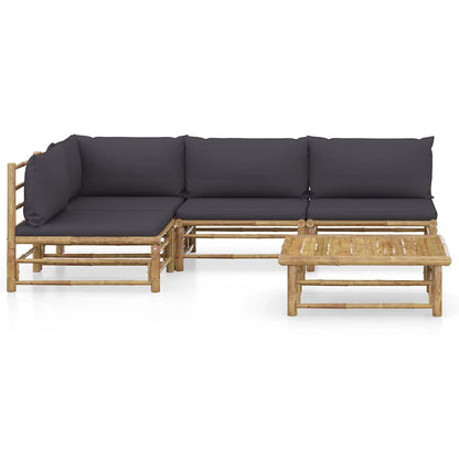 Set Salotto da Giardino 5pz con Cuscini Grigio Scuro BambÃƒÂ¹