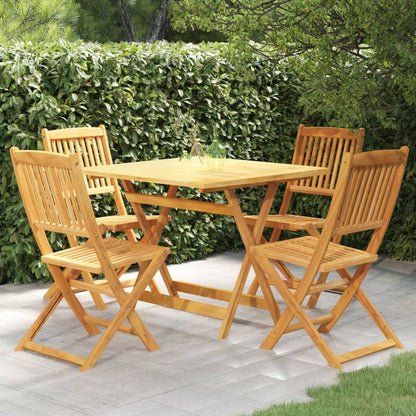 Set da Pranzo da Giardino 5 pz Pieghevole in Massello di Acacia