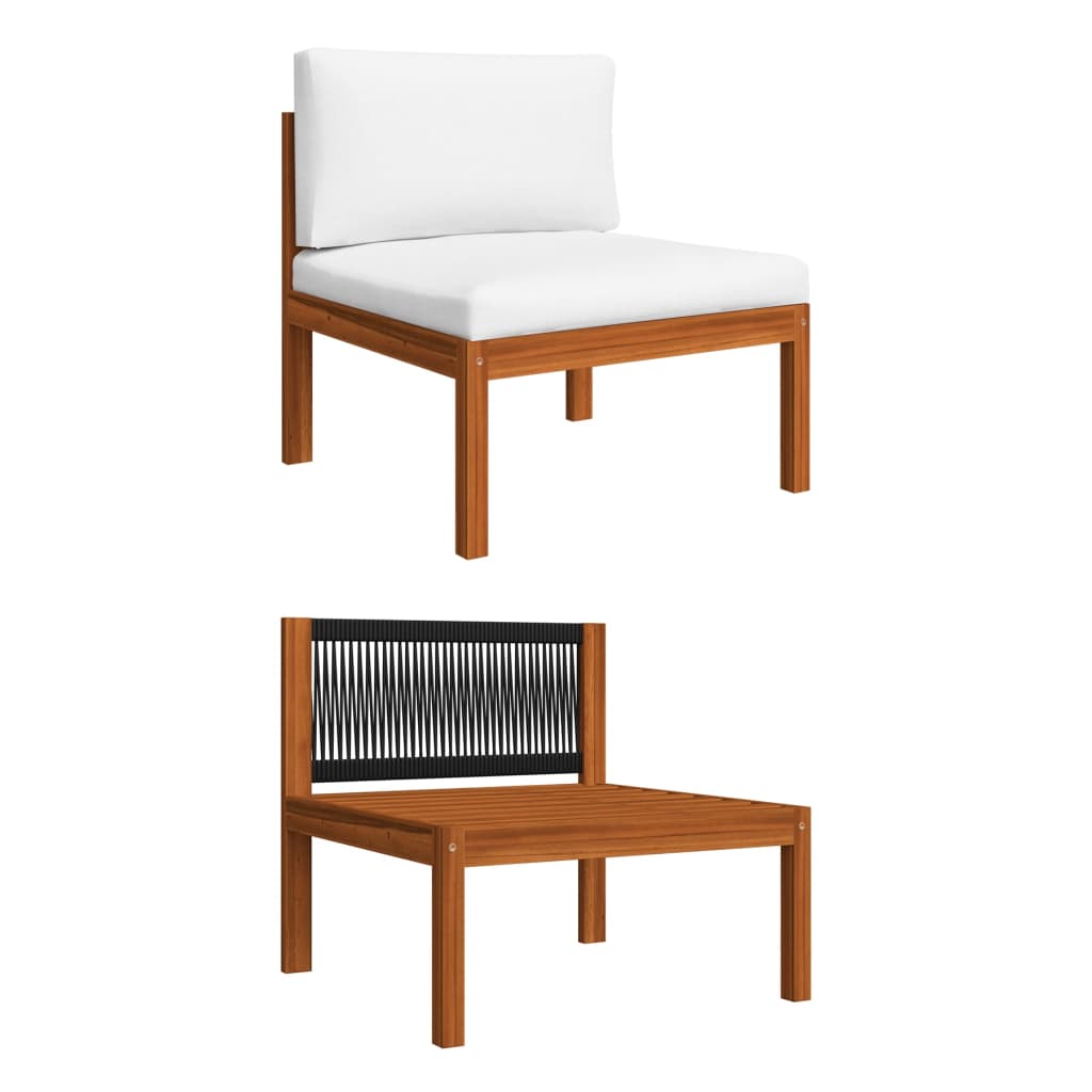 Set Divani da Giardino 3 pz con Cuscini Massello d'Acacia