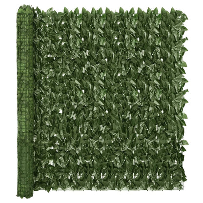 Paravento da Balcone con Foglie Verde Scuro 300x150 cm