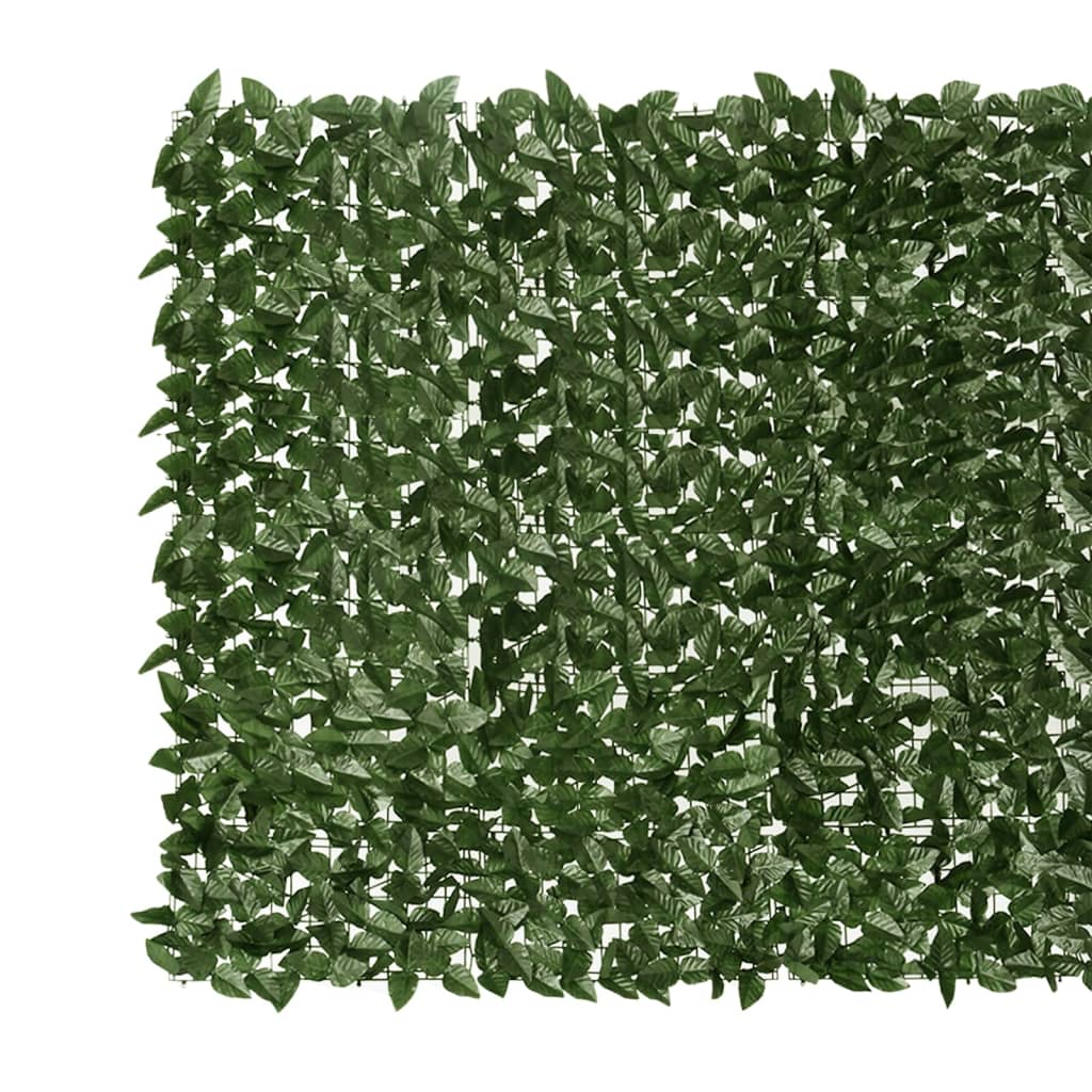 Paravento da Balcone con Foglie Verde Scuro 300x150 cm