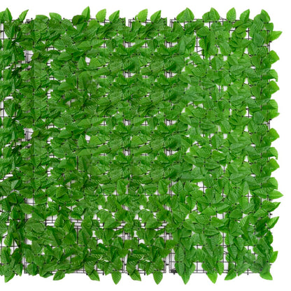 Paravento da Balcone con Foglie Verdi 300x150 cm