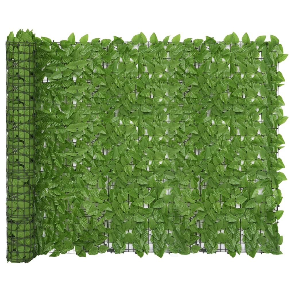 Paravento da Balcone con Foglie Verdi 500x150 cm