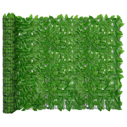 Paravento da Balcone con Foglie Verdi 600x150 cm