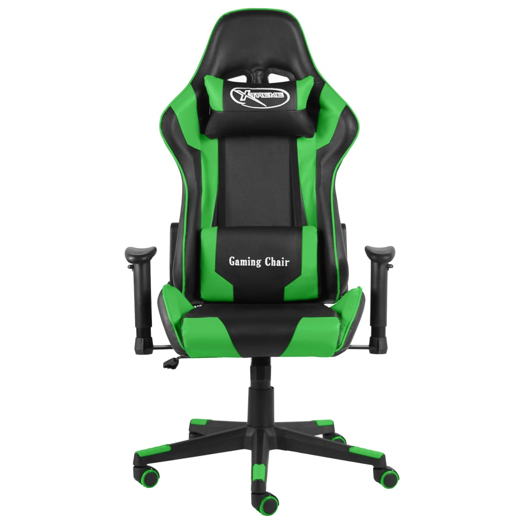 Sedia da Gaming Girevole Verde in PVC
