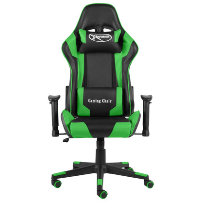 Sedia da Gaming Girevole Verde in PVC