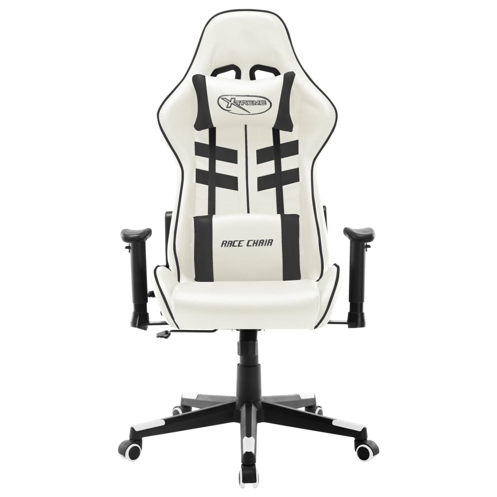 Sedia da Gaming Bianca e Nera in Similpelle