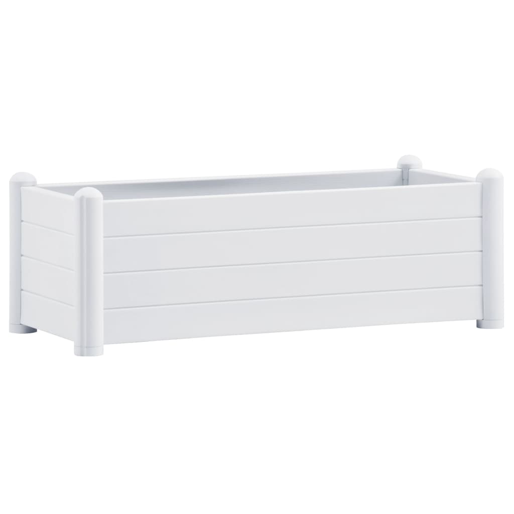 Letto Rialzato da Giardino in PP Bianco 100x43x35 cm