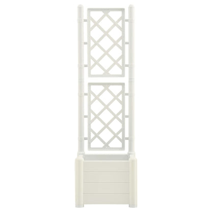 Fioriera da Giardino con Graticcio 43x43x142 cm PP Bianco