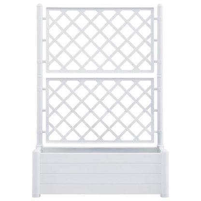 Fioriera da Giardino con Graticcio 100x43x142 cm PP Bianco